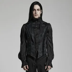 Herren Gothic Blumenmuster Rüschenweste