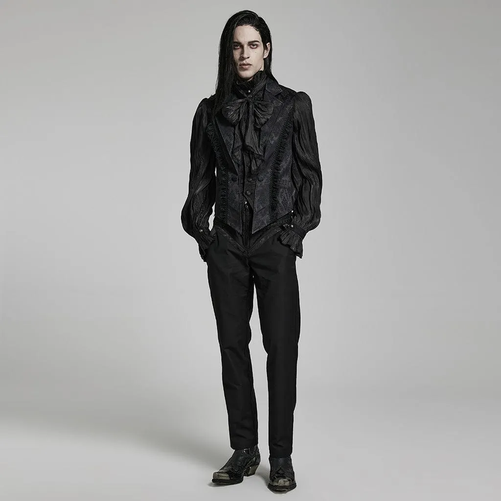 Herren Gothic Blumenmuster Rüschenweste