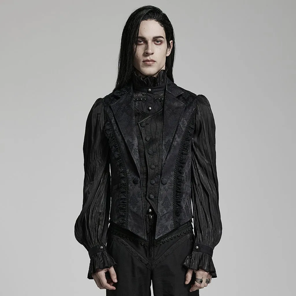 Herren Gothic Blumenmuster Rüschenweste