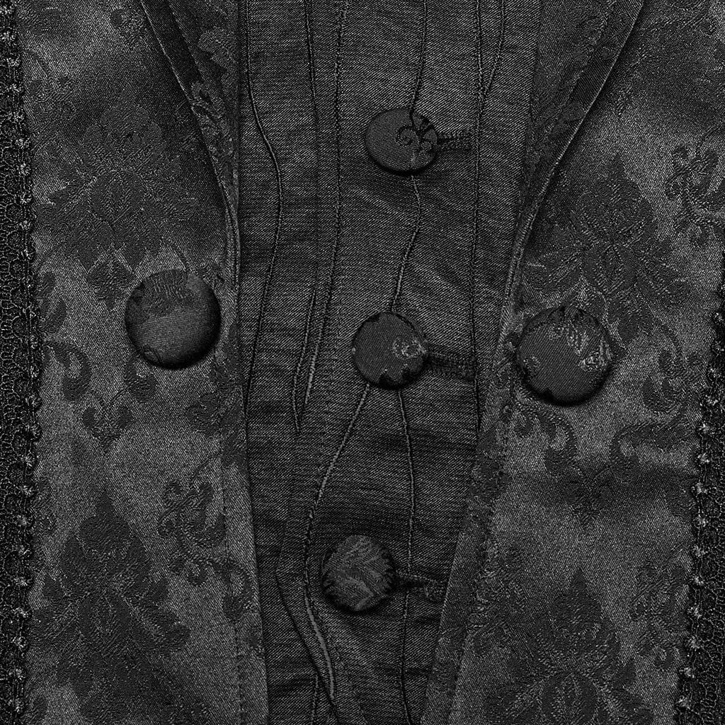 Herren Gothic Blumenmuster Rüschenweste