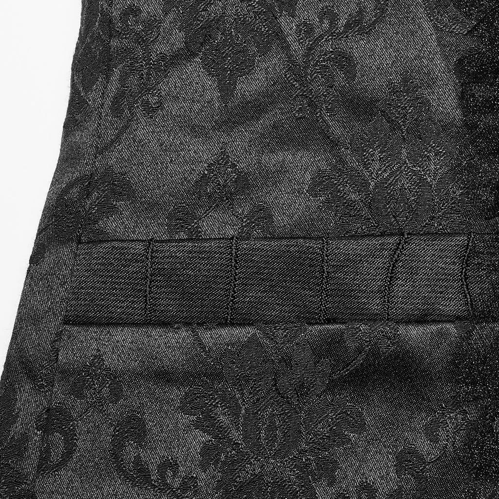 Herren Gothic Blumenmuster Rüschenweste