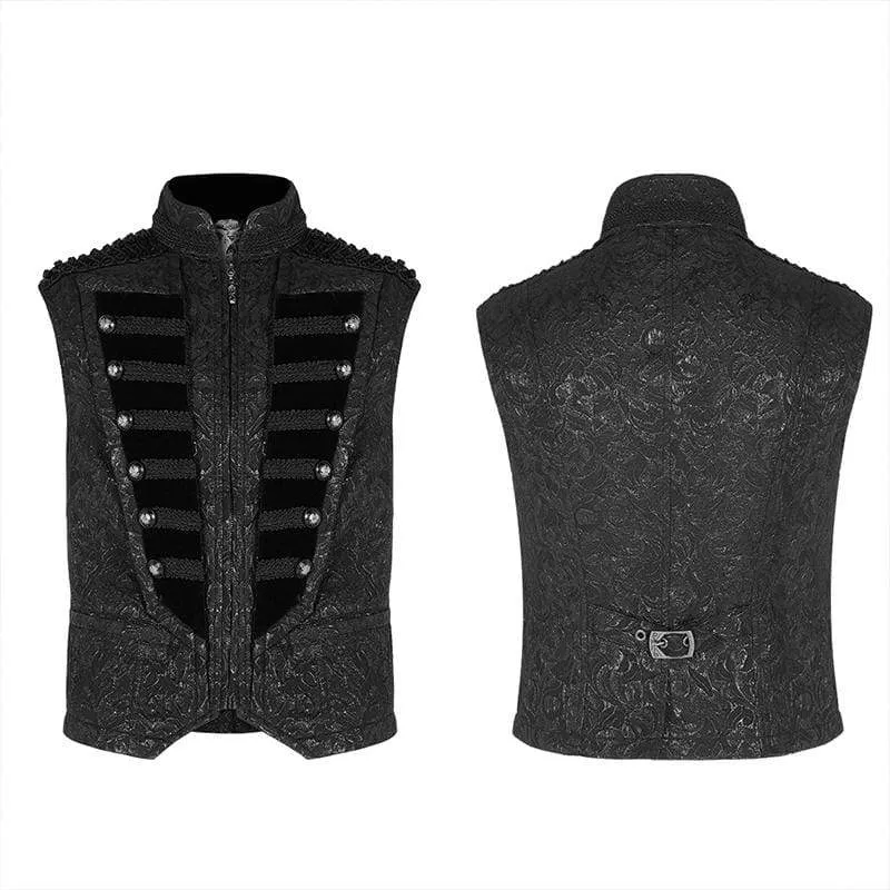 Herren Gothic Jacquard Westen mit vorderer Knopfleiste