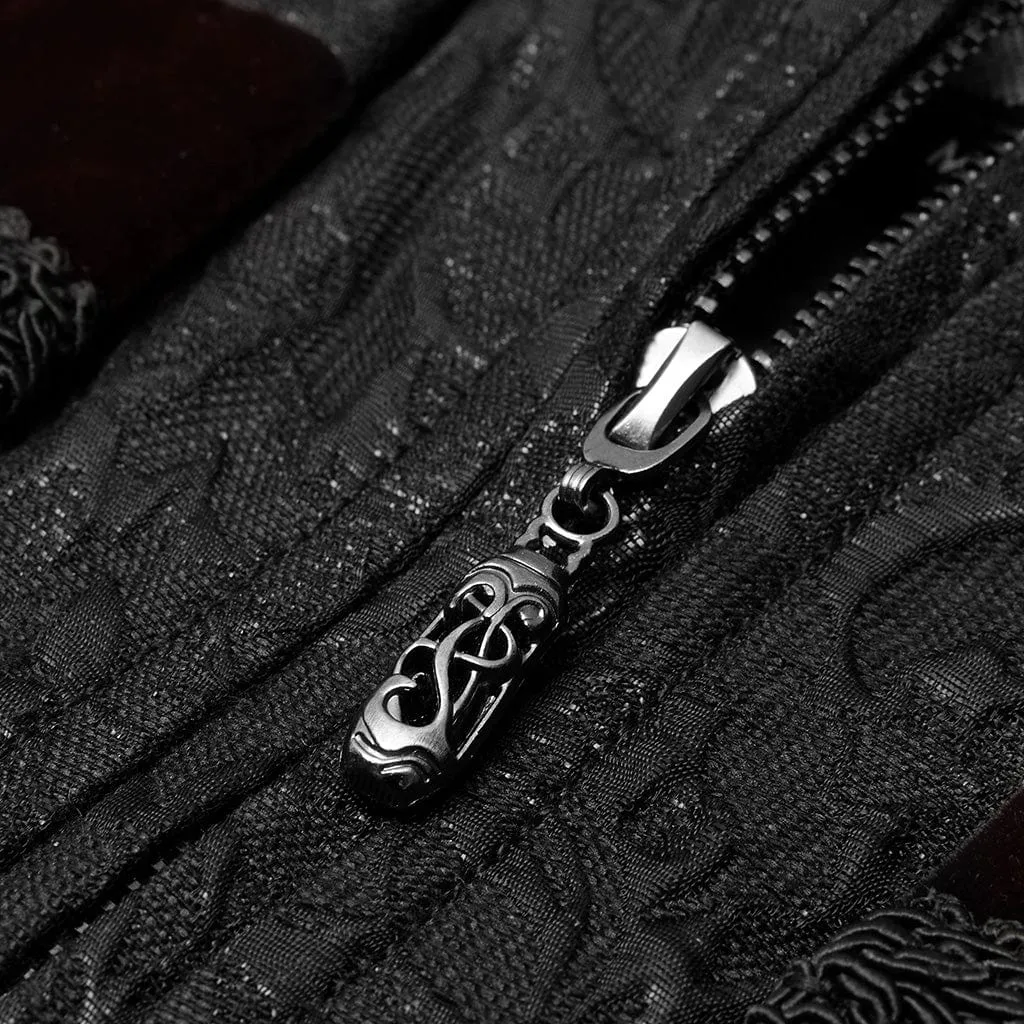 Herren Gothic Jacquard Westen mit vorderer Knopfleiste