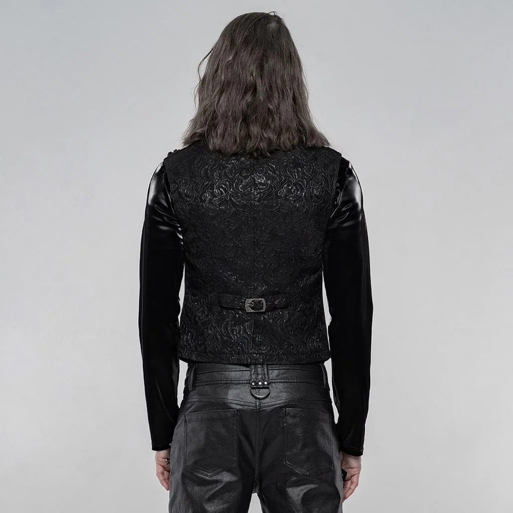 Herren Gothic Jacquard Westen mit vorderer Knopfleiste