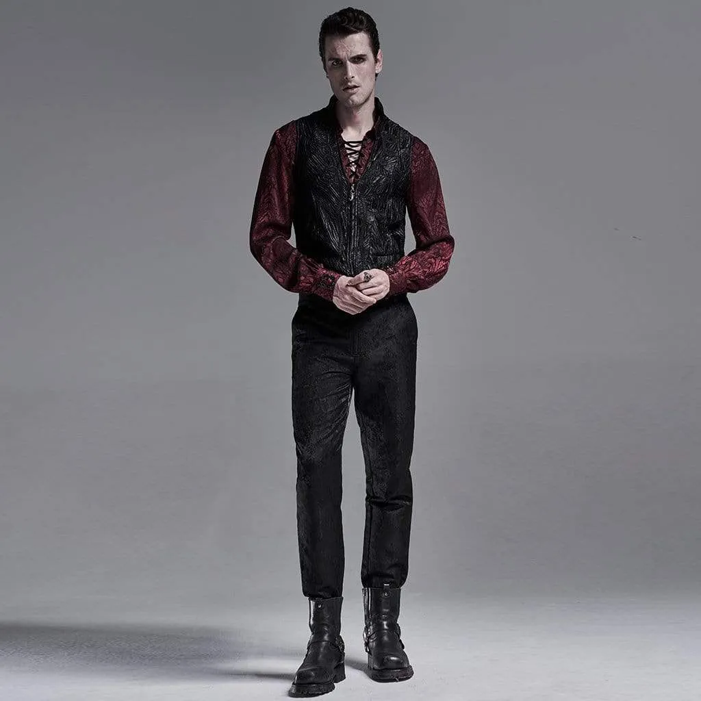 Herren Gothic Jacquard Westen mit Frontreißverschluss