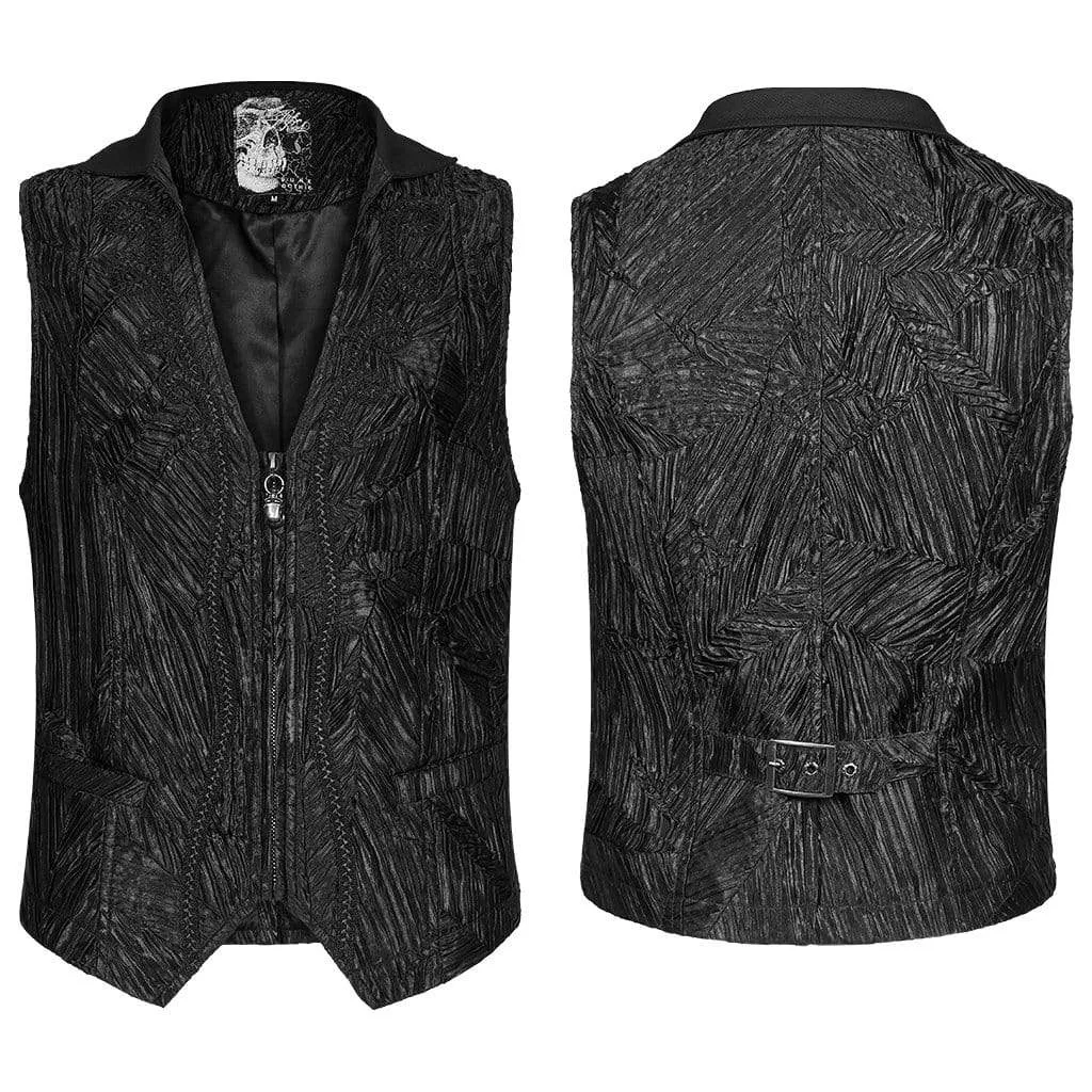 Herren Gothic Jacquard Westen mit Frontreißverschluss