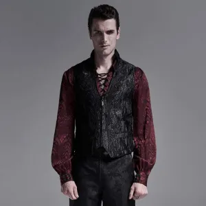 Herren Gothic Jacquard Westen mit Frontreißverschluss