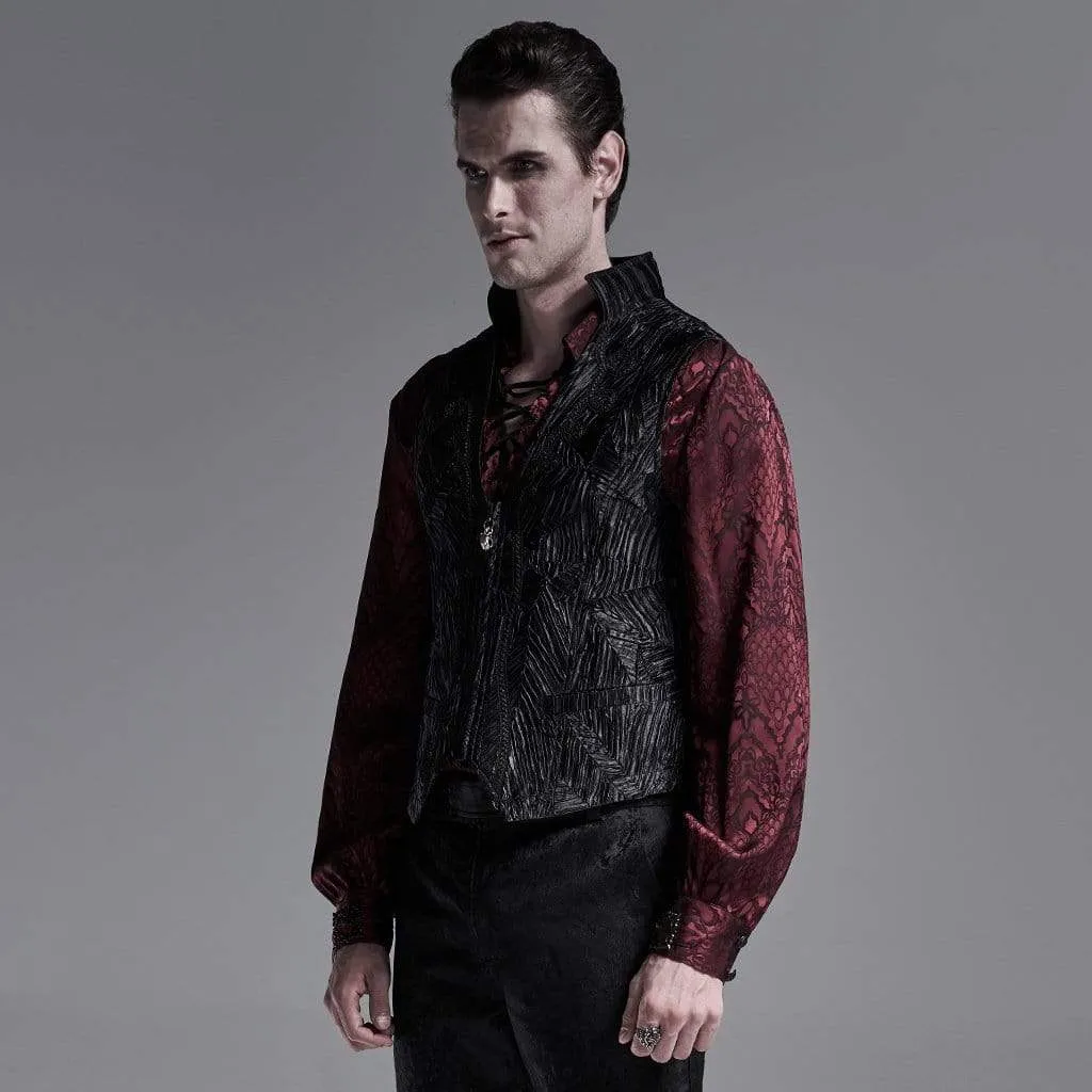 Herren Gothic Jacquard Westen mit Frontreißverschluss