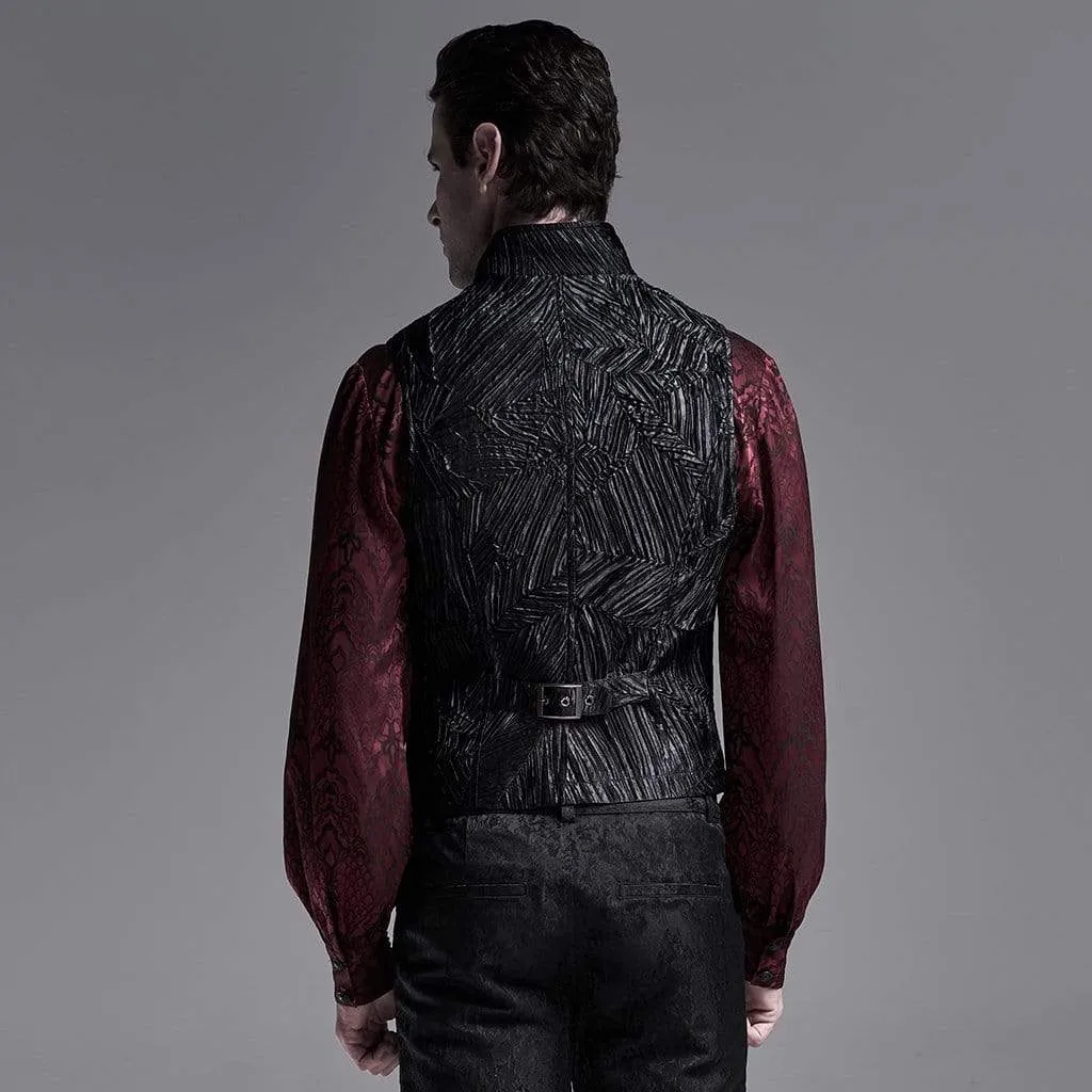 Herren Gothic Jacquard Westen mit Frontreißverschluss