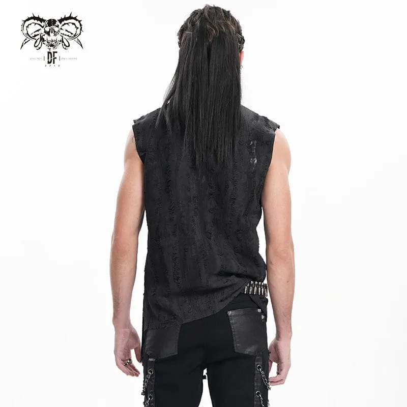 Herren Gothic Spitzen-Rippenring Weste mit Schnürung
