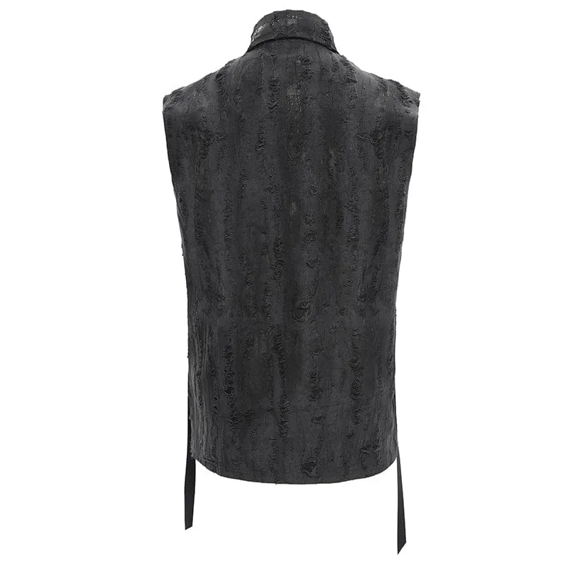 Herren Gothic Spitzen-Rippenring Weste mit Schnürung