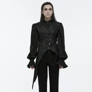 Herren-Gothic-Weste mit Schnürung, Reißverschluss und Kette