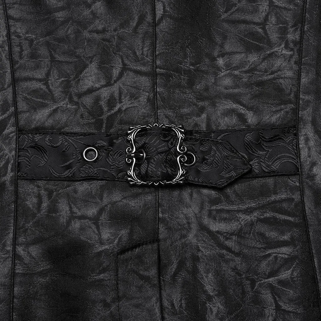 Herren-Gothic-Weste mit Rüschen und Schnallenverschluss