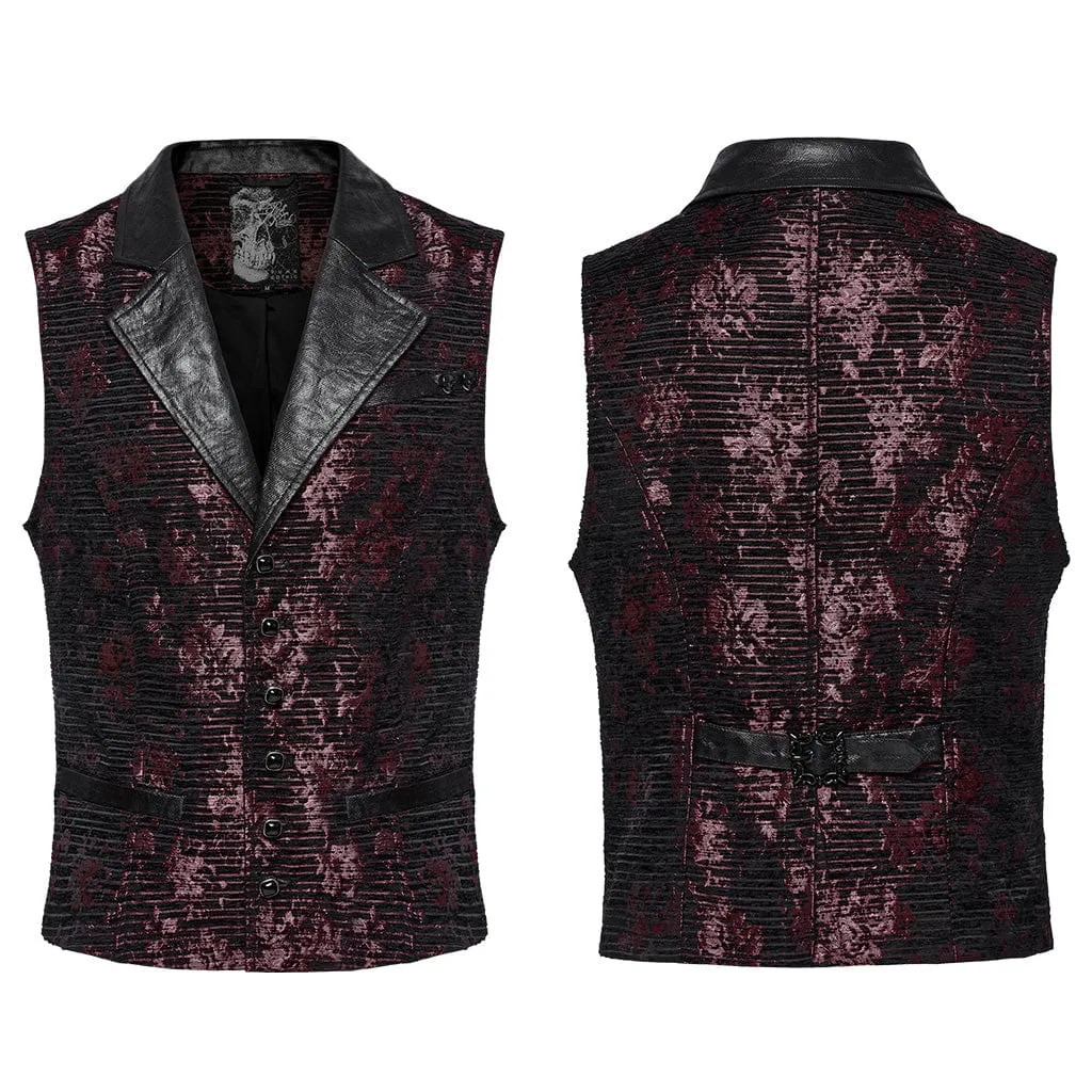 Männer Gothic Totenkopf Schnallen-Weste Rot