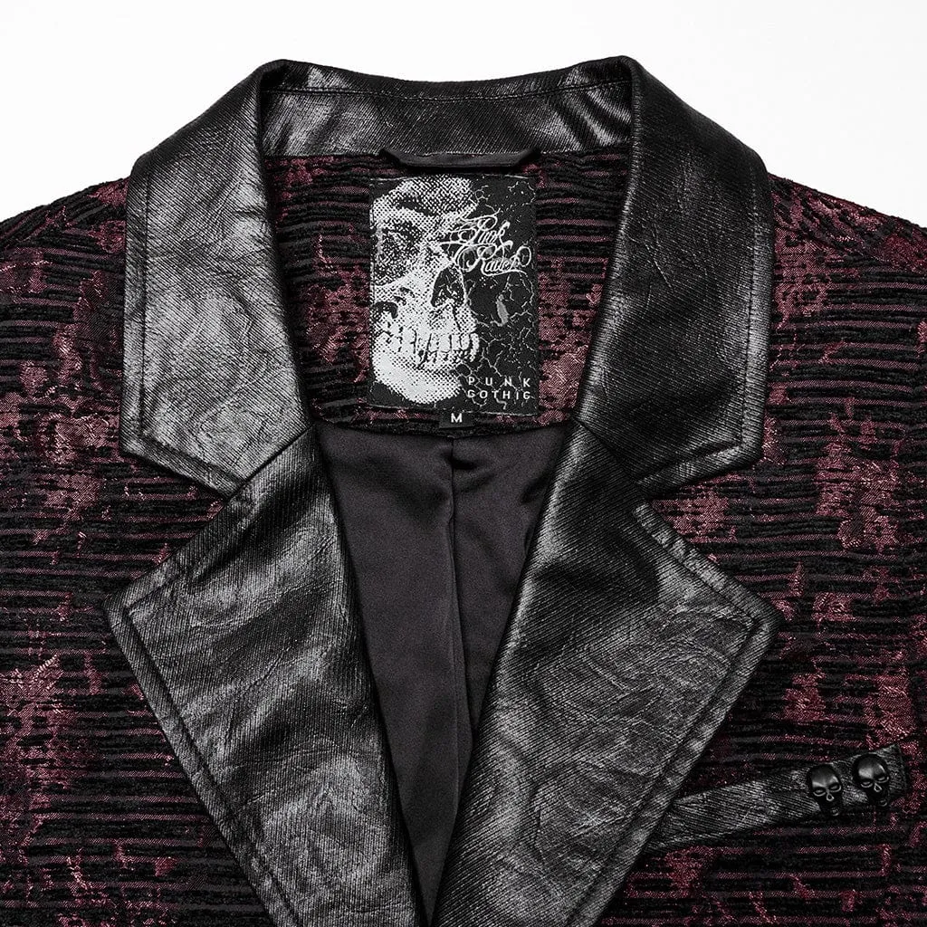 Männer Gothic Totenkopf Schnallen-Weste Rot