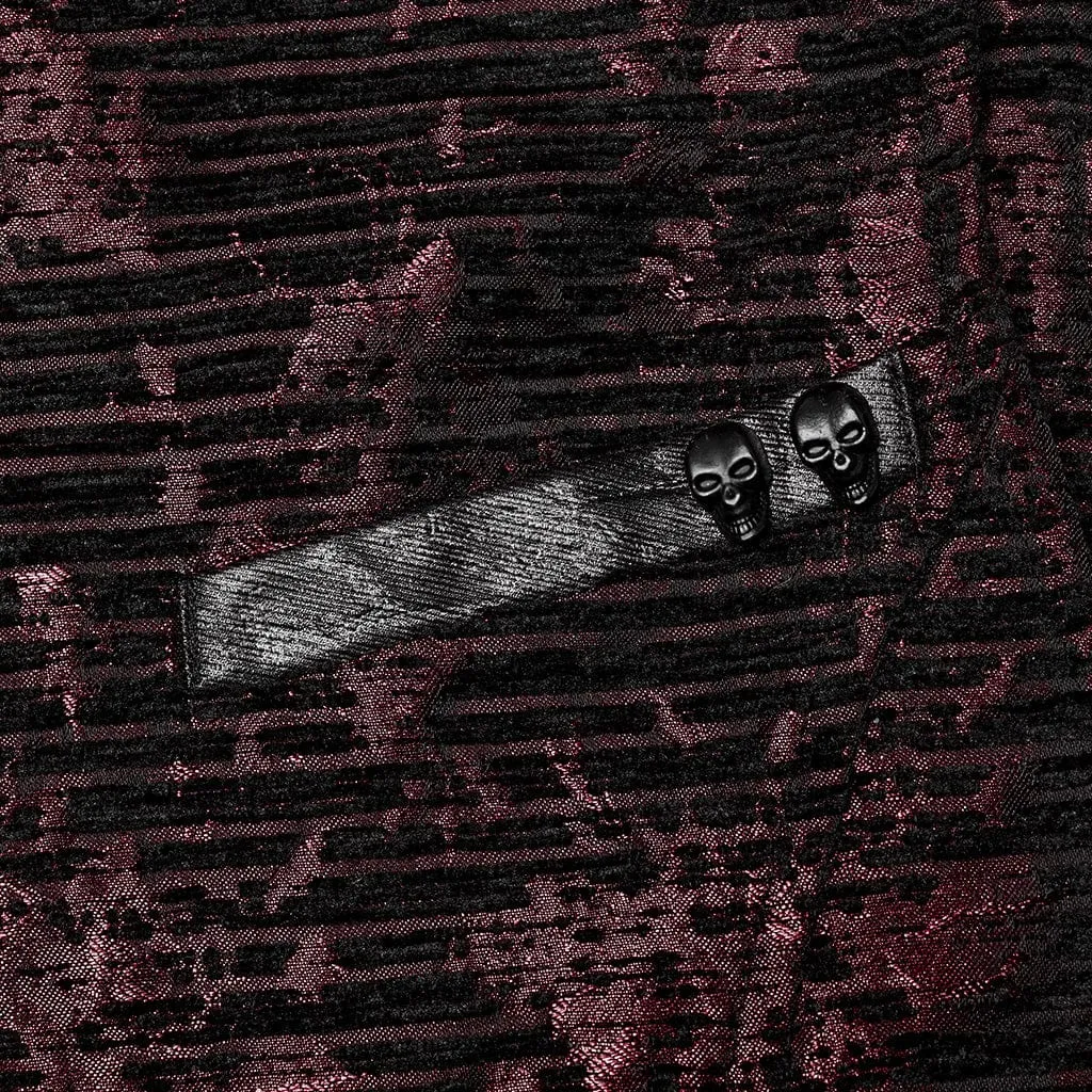 Männer Gothic Totenkopf Schnallen-Weste Rot