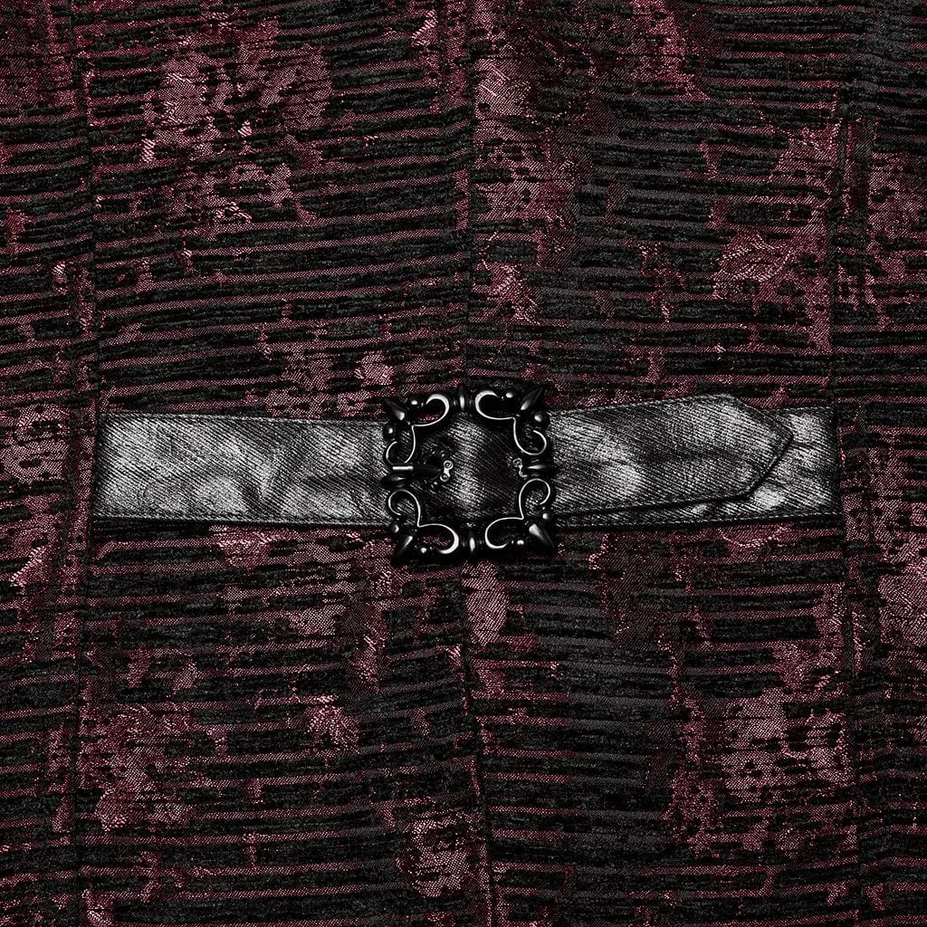 Männer Gothic Totenkopf Schnallen-Weste Rot