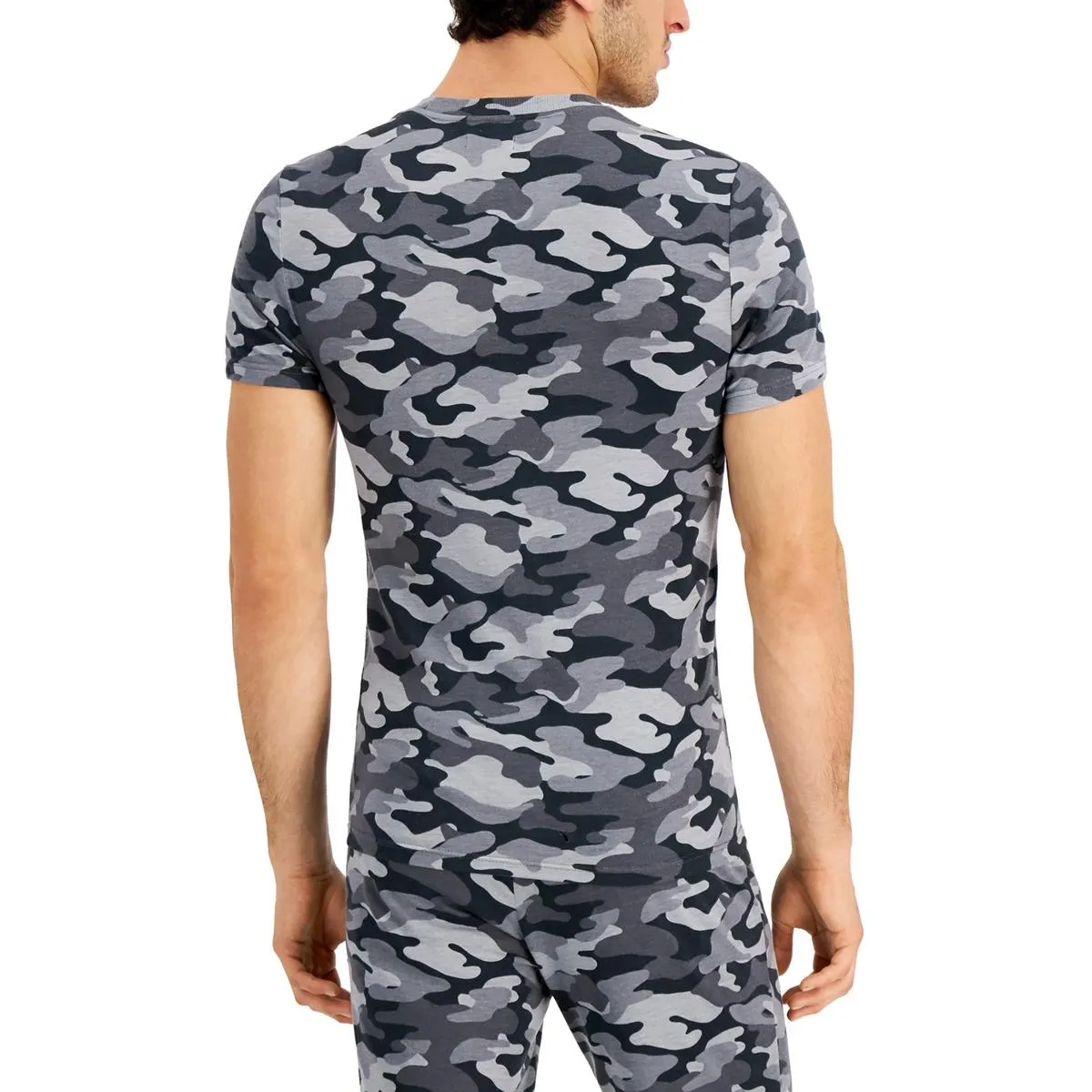 Herren Strick-Pyjama-Oberteil mit Tarnmuster