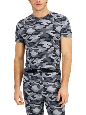 Herren Strick-Pyjama-Oberteil mit Tarnmuster