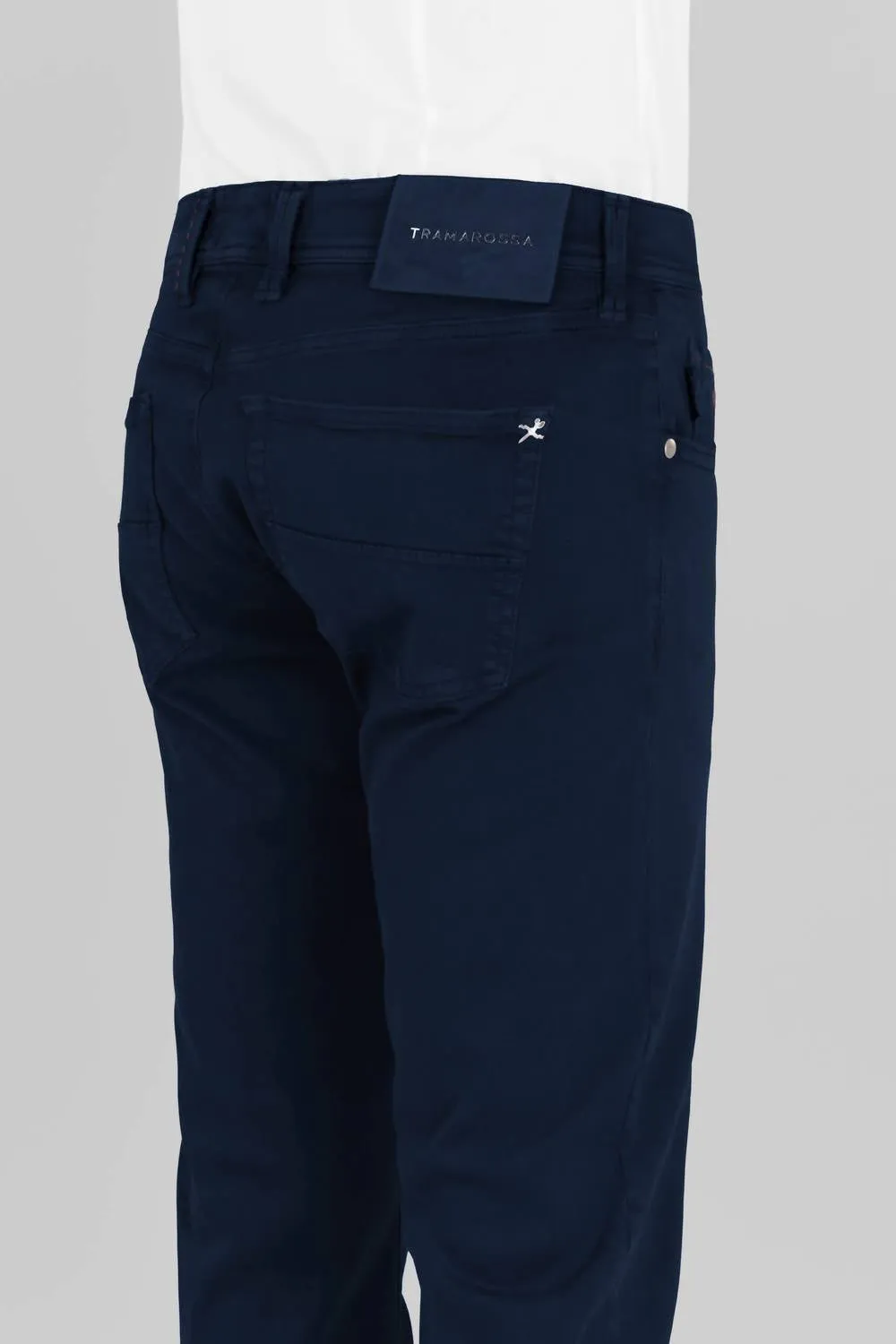 Herren Leonardo Zip Slim Hose in Dunkelblau