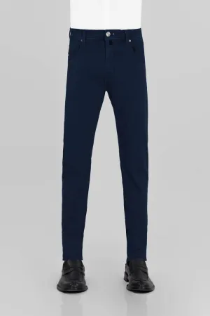 Herren Leonardo Zip Slim Hose in Dunkelblau