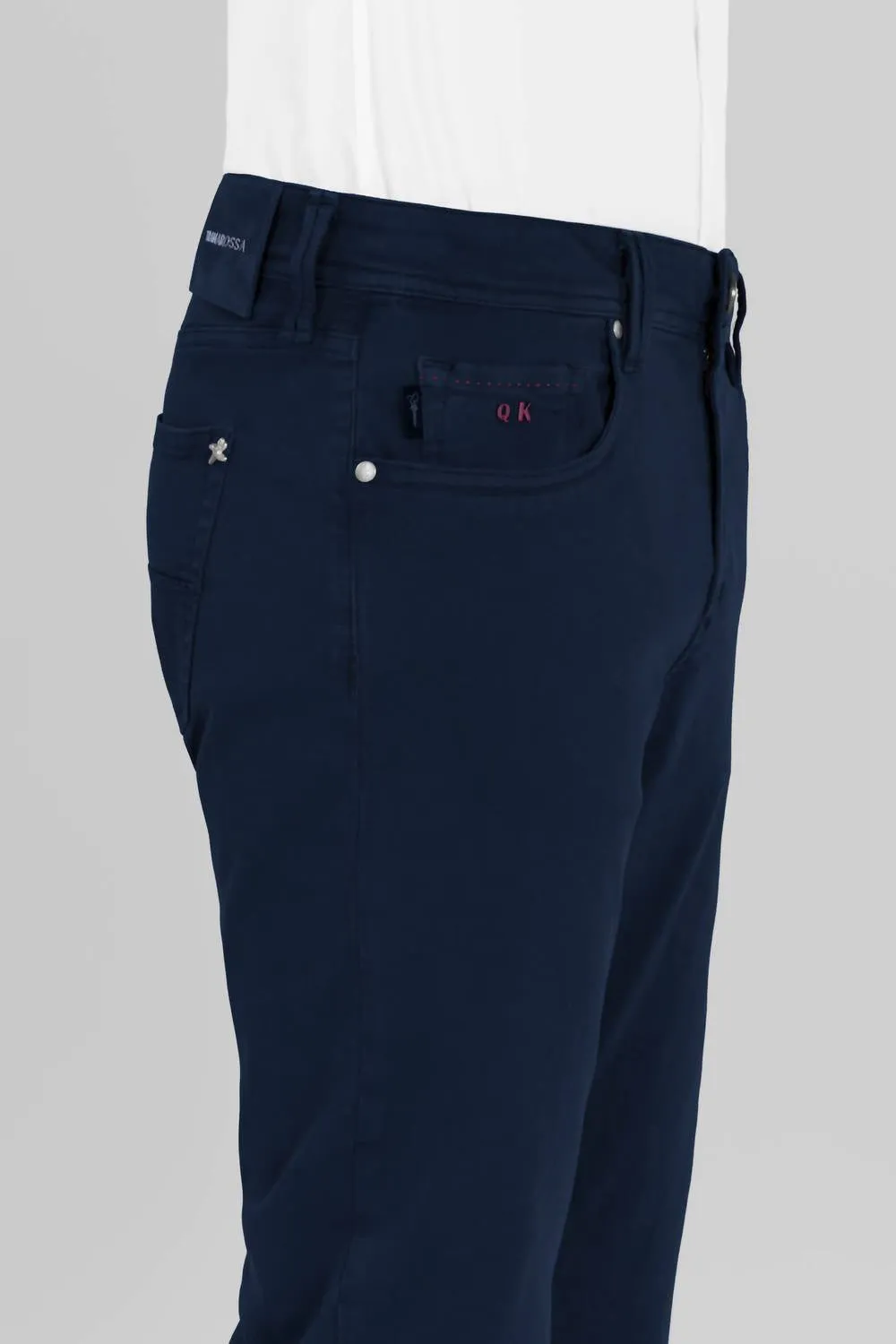 Herren Leonardo Zip Slim Hose in Dunkelblau