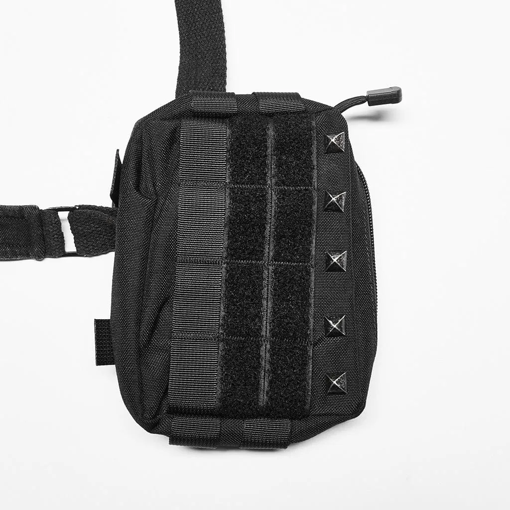 Männer Punk Gürtel mit großen Taschen und Verschluss