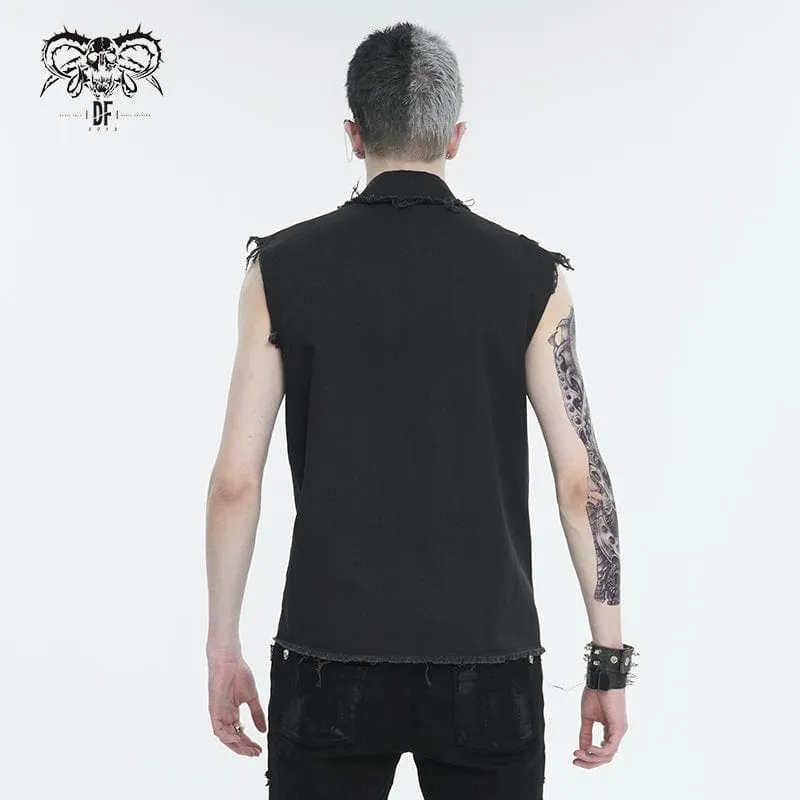 Herren Punk Schnallen-Splice-Vest ohne Kanten
