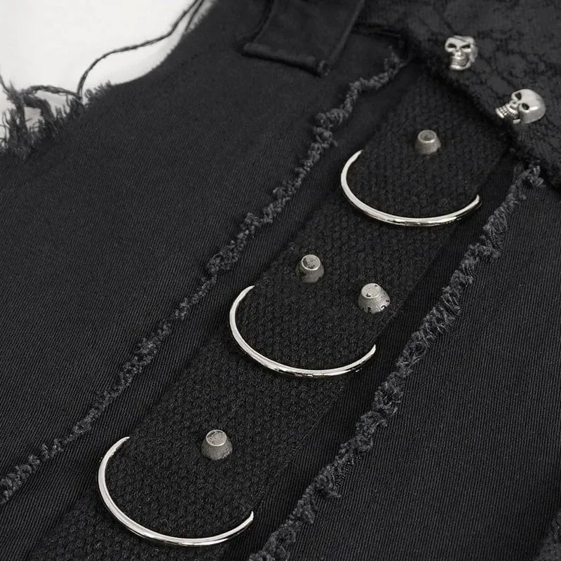 Herren Punk Schnallen-Splice-Vest ohne Kanten