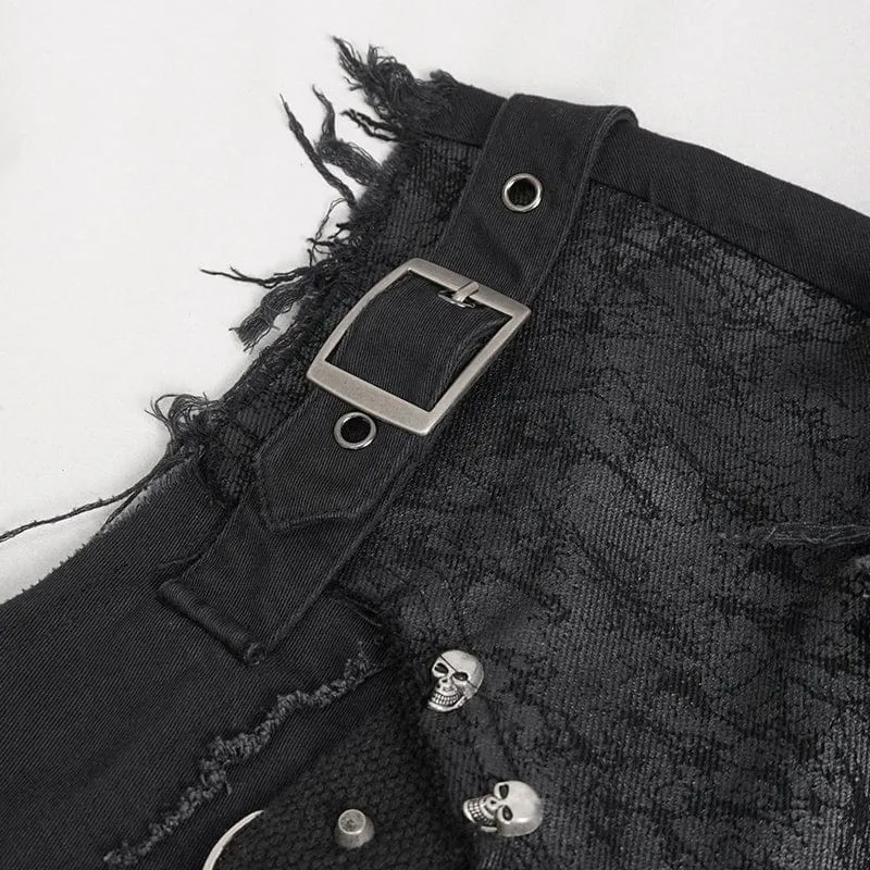 Herren Punk Schnallen-Splice-Vest ohne Kanten