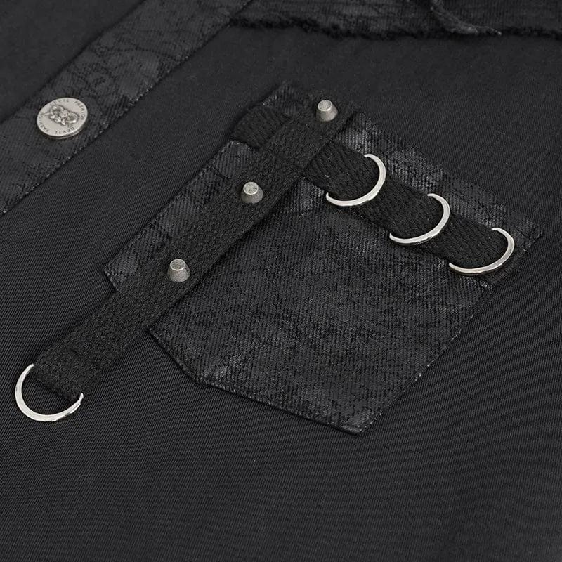 Herren Punk Schnallen-Splice-Vest ohne Kanten