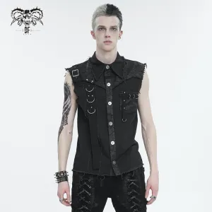 Herren Punk Schnallen-Splice-Vest ohne Kanten