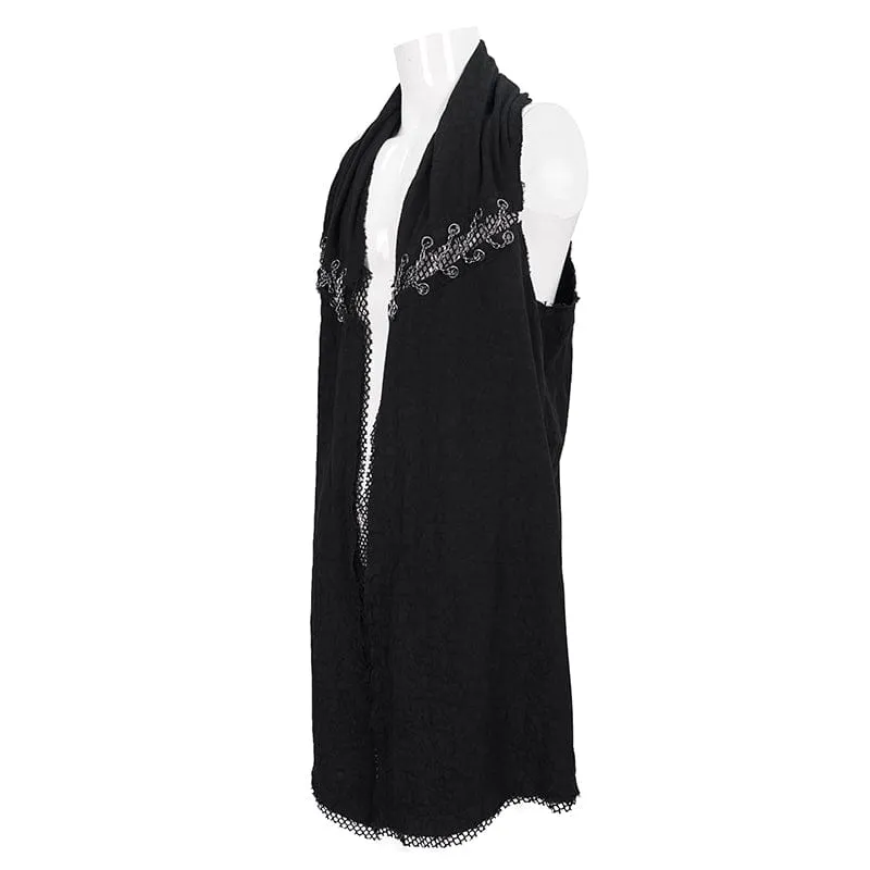 Herren Punk Mesh Splice Chain Unedged Weste