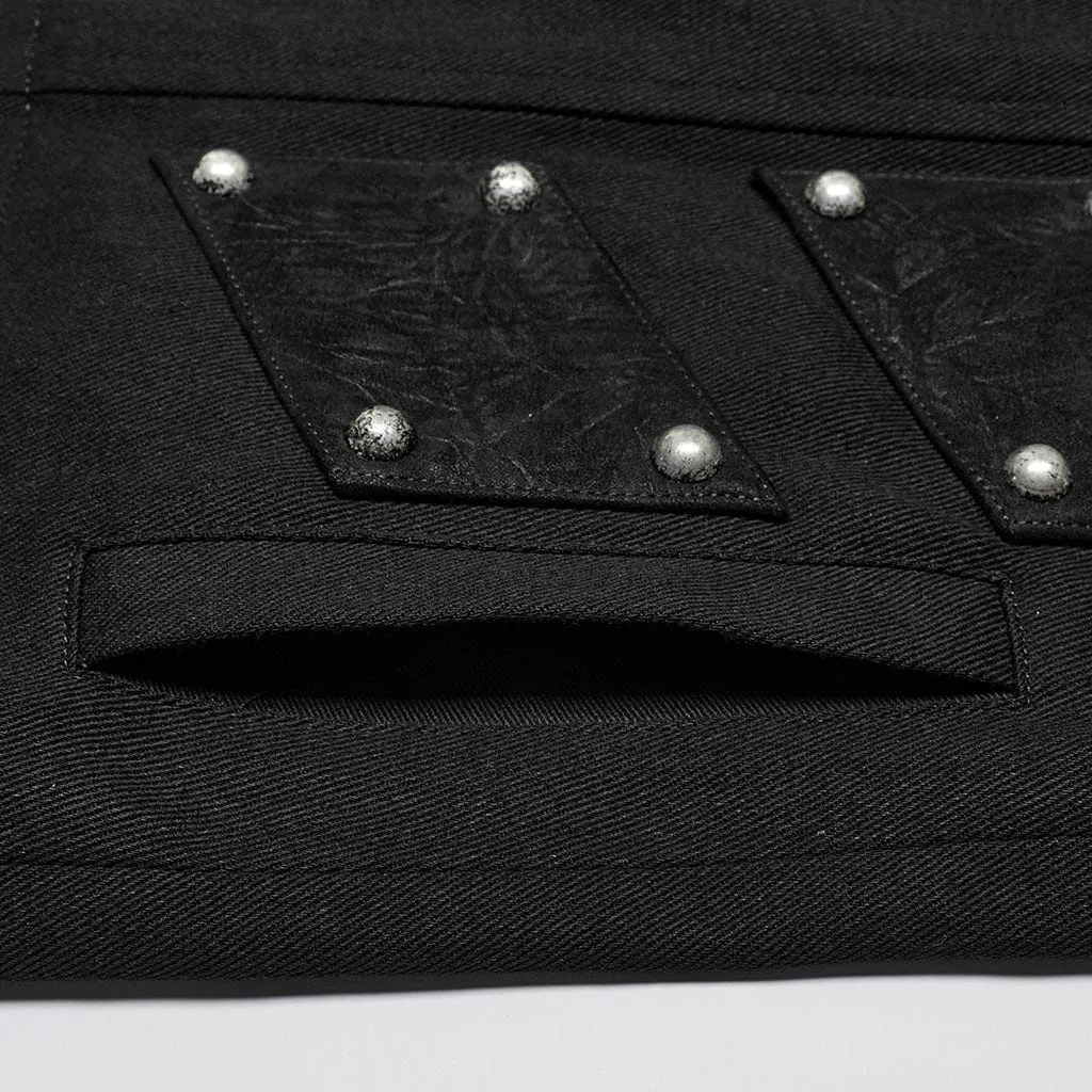 Herren Punk Stehkragen Weste