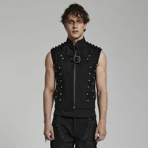 Herren Punk Stehkragen Weste