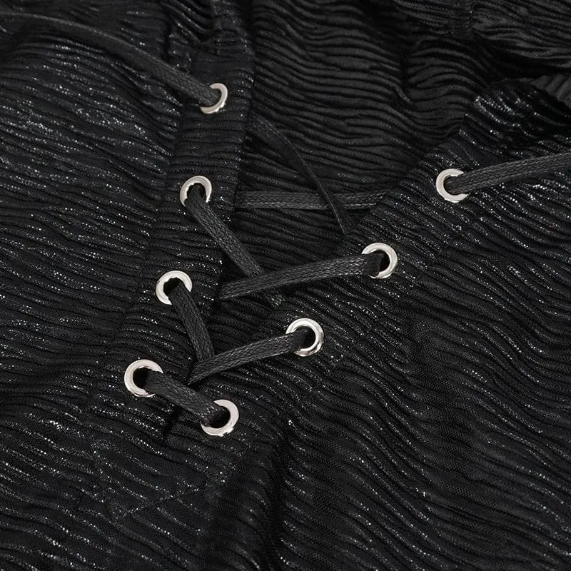 Männer-Punk-Netz-Vest mit Kapuze und Riemchen