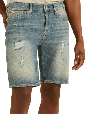 Herren Rissige Jeans Shorts, Blau