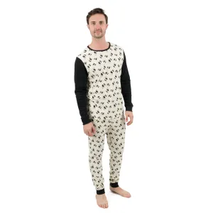 Herren Zwei-Teile Baumwoll Schlafanzug Panda