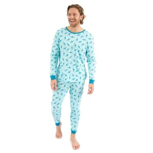Herren Zwei-Teile Baumwoll Pyjama Haifischmuster