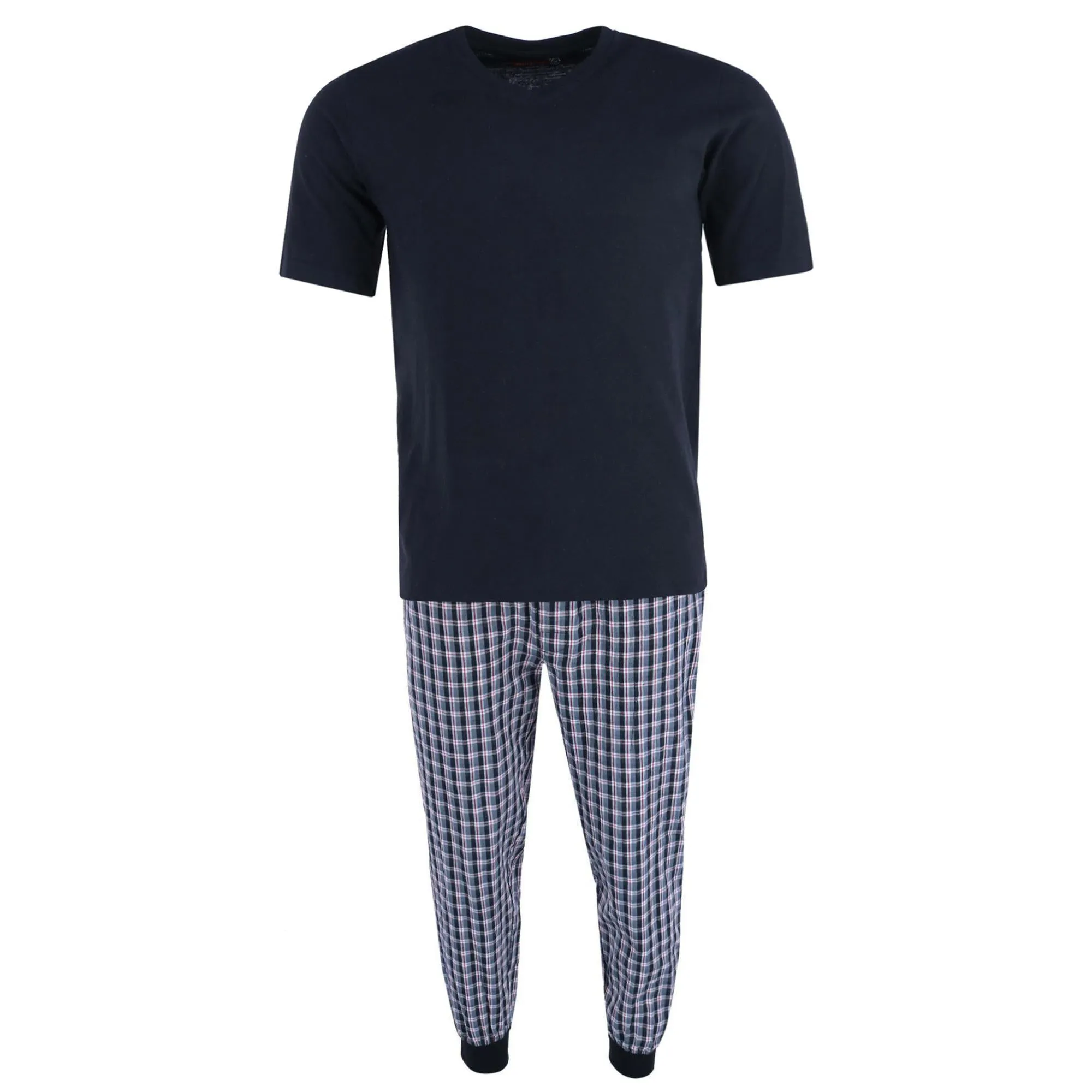 Herren V-Ausschnitt Top mit Karo Jogger Lounge Set
