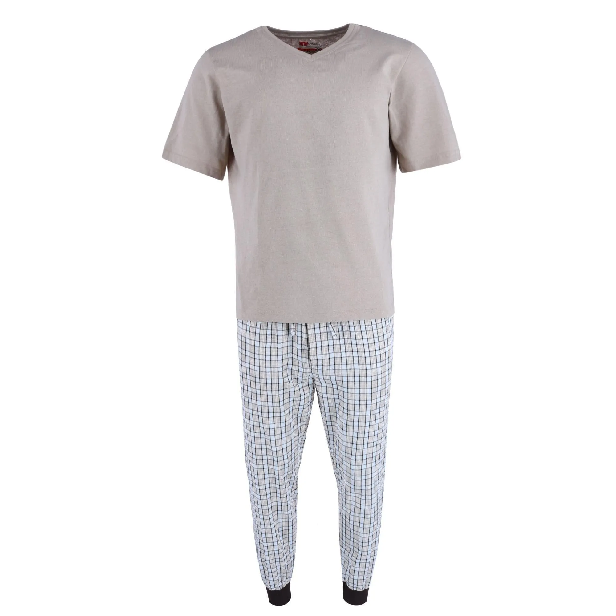 Herren V-Ausschnitt Top mit Karo Jogger Lounge Set