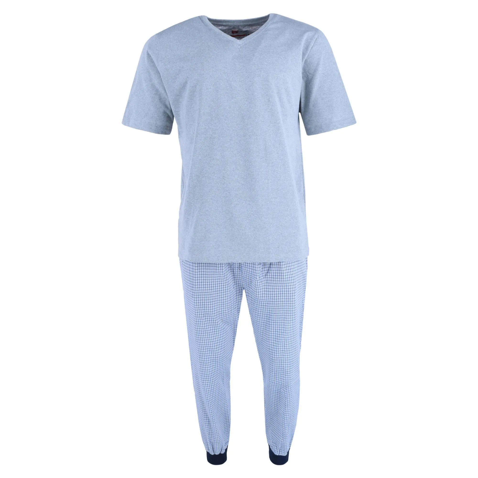 Herren V-Ausschnitt Top mit Karo Jogger Lounge Set