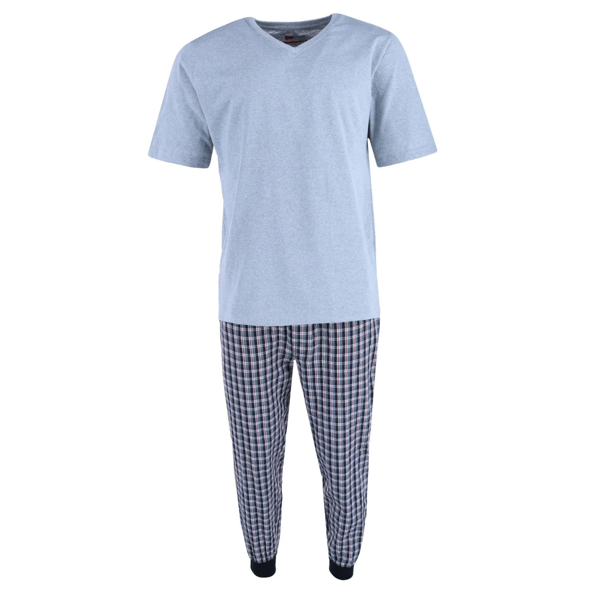 Herren V-Ausschnitt Top mit Karo Jogger Lounge Set