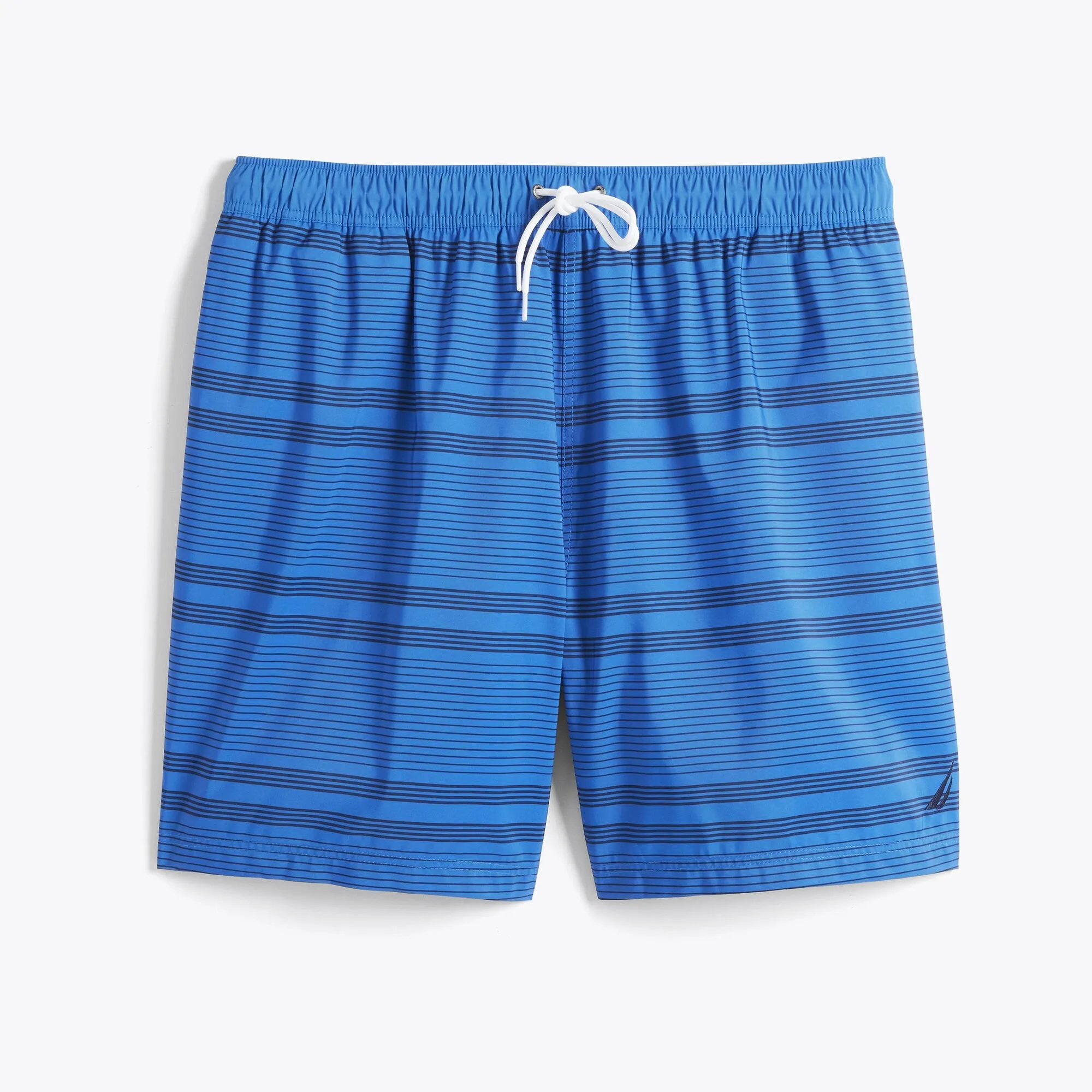 Nautica Herren Große & Hohe Nachhaltig Hergestellte 8" Gestreifte Badehose True Navy Nautica