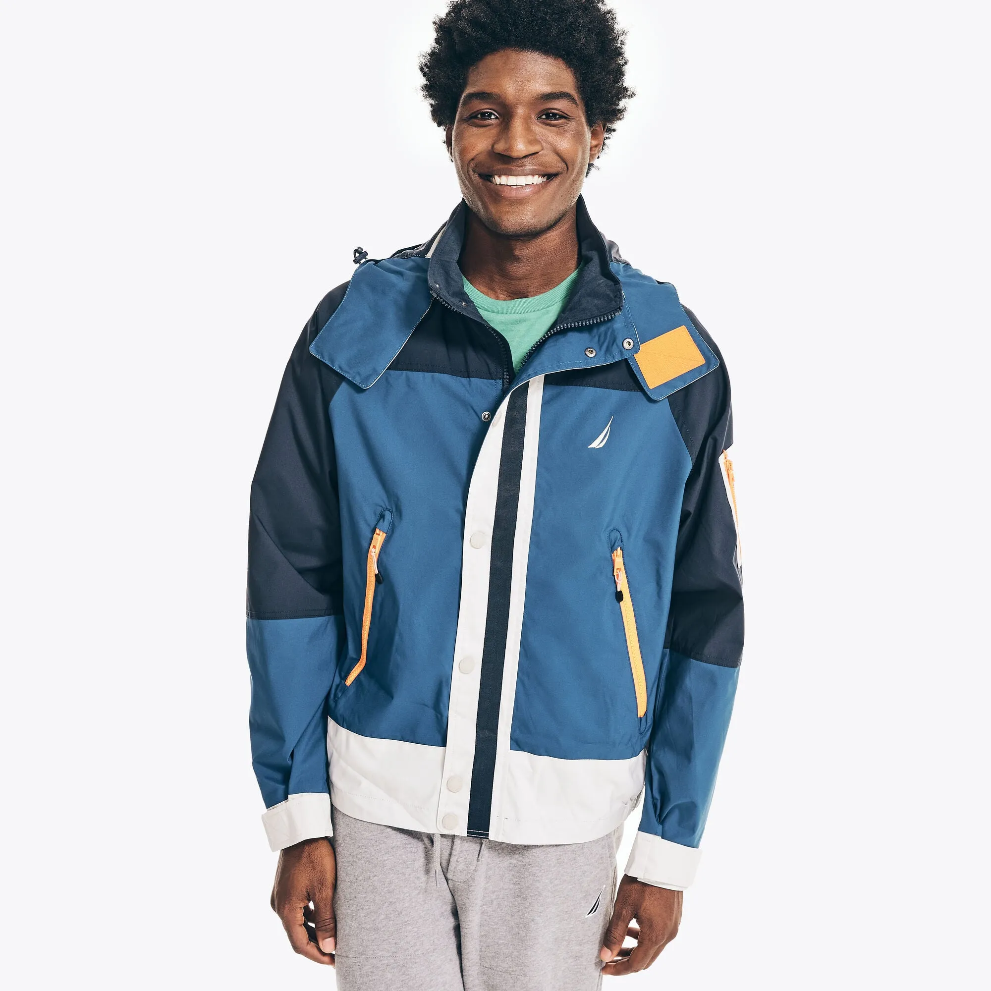 Nautica Herren Farbblock Segeljacke Reine Adria-Wäsche Nautica