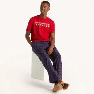 Nautica Herren Flanell-Pyjamahose mit Karomuster
