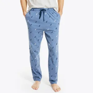 Nautica Herren Schlafhose mit Logo-Print aus Strick