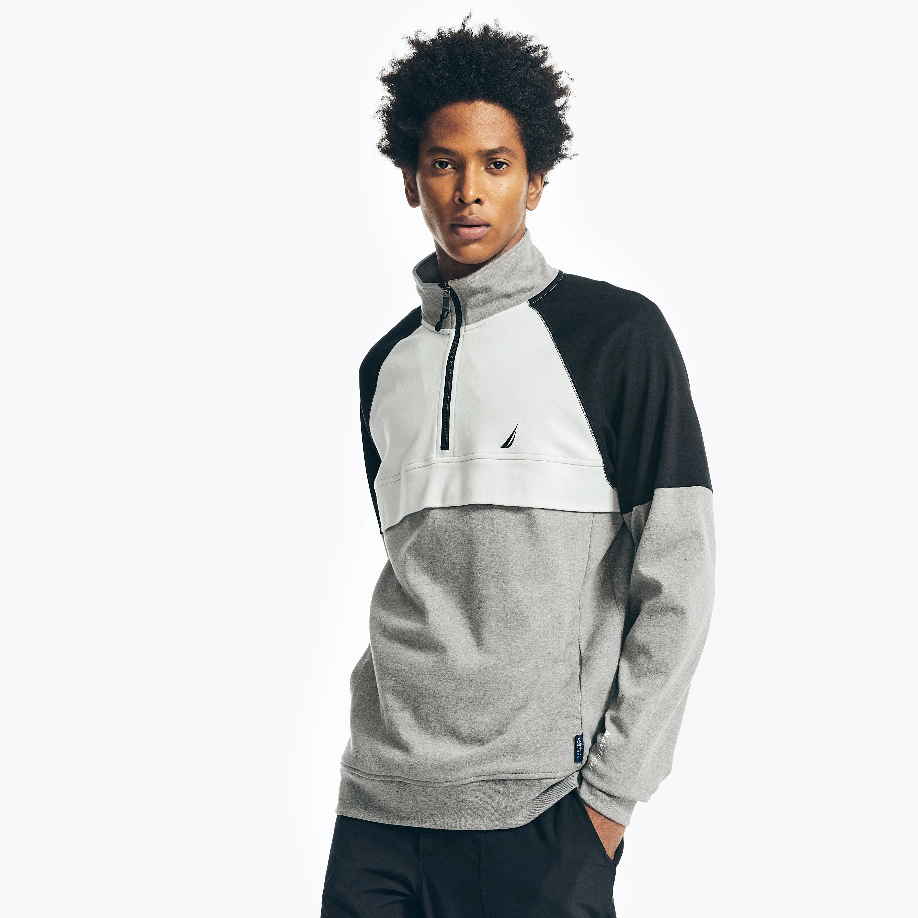 Nautica Herren Navtech Viertel-Reißverschluss Sweatshirt