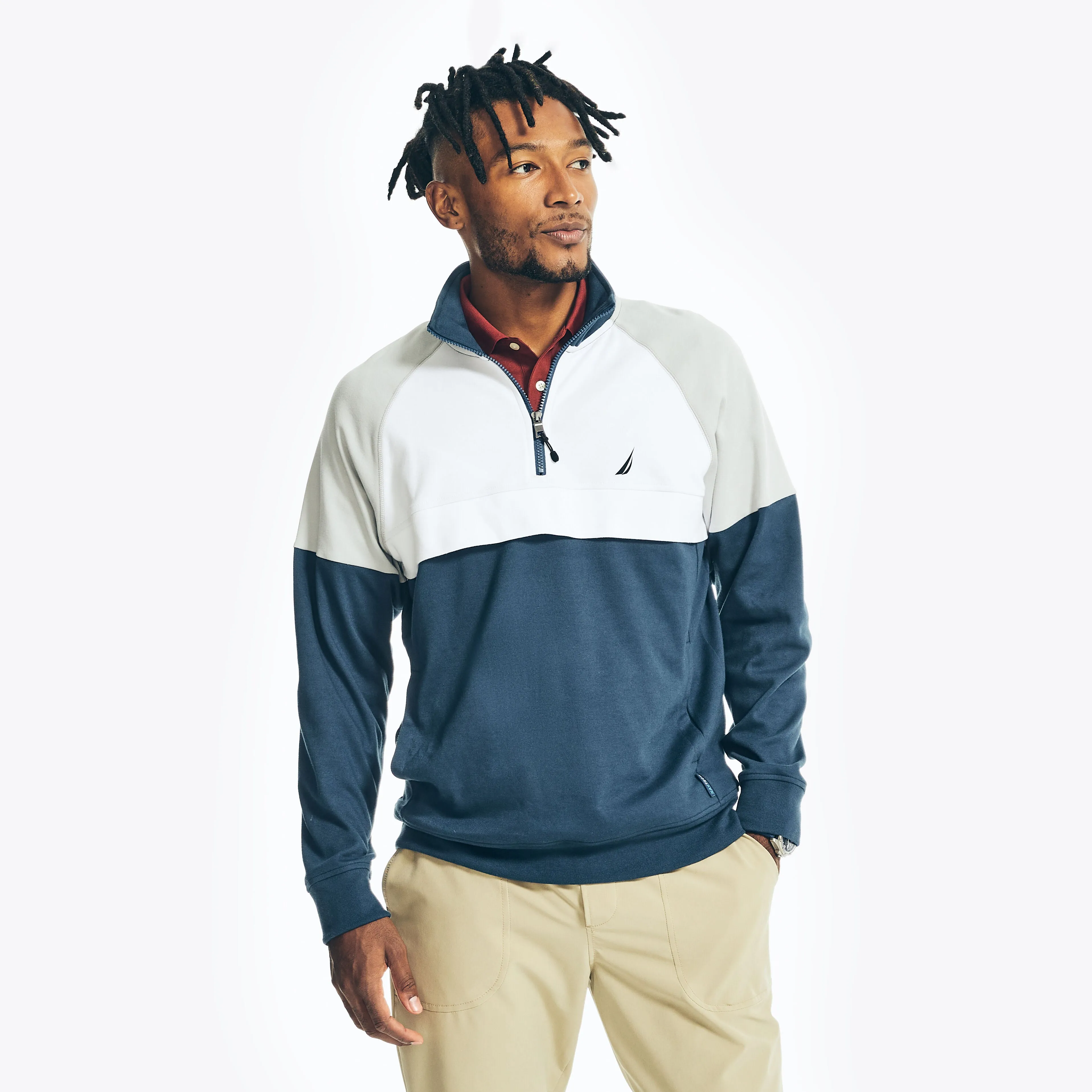 Nautica Herren Navtech Viertel-Reißverschluss Sweatshirt