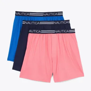 Nautica Herren Einfarbige Gestrickte Boxershorts Blau Dive Nautica